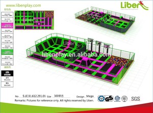 Structure en acier galvanisé pour parc de <span class=keywords><strong>trampoline</strong></span> avec fosse à mousse intérieure de grande taille, conçue pour une utilisation commerciale, par des constructeurs professionnels de gymnastique. - Product Image 4