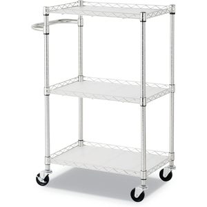 อเลรา ALESW322416SR รถเข็นลวด 3 ชั้น 24 นิ้ว เอ็กซ์ 16 นิ้ว เอ็กซ์ 39 นิ้ว พร้อมรถเข็นเก็บของสีเงิน รับน้ำหนักได้ 450 ปอนด์ - Product Image 2