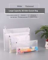 Bolsas de Polipropileno Translúcido Esmerilado A4 con Cierre Hermético, Bolsas para Clasificar Pruebas Escolares, Bolsas de Almacenamiento Impermeables para Oficina, con Tiradores Suaves