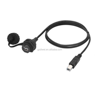 Connecteur de câble étanche à montage sur panneau femelle USB IP67 laiton cuivre avec couvercle de protection