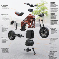 Moto électrique 72V 3000W QJ3000D-10, scooter longue portée pour adultes, batterie 100Ah, 80-150 km d'autonomie, frein à disque, suspension hydraulique