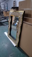 Verre rempli de diamant du marché européen miroir en cristal de style vague unique pour la maison hôtel/chambre/salon/salle de bain