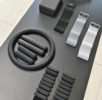 Ensemble de Pilates personnalisé antidérapant avec logo sur mesure, anneau de haltère en silicone de forme ovale, tapis de yoga et bande de résistance