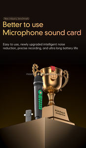 무선 다이나믹 마이크 팟캐스트 무선 핸드헬드 마이크 사운드 카드 포함 에코 트레블 베이스 폰 카라오케 노래용 - Product Image 4