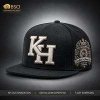 Casquettes personnalisées brodées KH, casquettes snapback de haute qualité avec grande écusson latérale, broderie 3D en relief, les meilleures casquettes pour les marques IP OEM