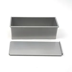 Molde Rectangular para <span class=keywords><strong>Pan</strong></span> Tostado de Acero Aluminizado de 330x130x115 mm, 1000 g, Molde para <span class=keywords><strong>Pan</strong></span> Pullman con Tapa - Product Image 3