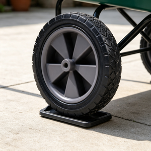 7x1.5 Inch Flat Free Solid Rubber <b>Wheel</b> Knobby Tread Grey <b>Plastic</b> Rim <b>Wheel</b> for Hand Truck Trolley Utility Cart - Product Image 6
