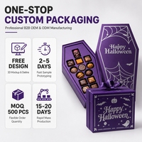 Boîte Cercueil d'Halloween, Boîte Cadeau en Forme de Cercueil, Emballage Cadeau de Luxe pour Bonbons, Bijoux, Chocolats, Impression de Logo Personnalisé