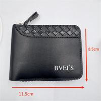Dompet Resleting Kustom Berkualitas Tinggi Pria Fashion Kulit PU Dompet Remaja RFID Tipis Logo Kanvas Tempat Kartu Kustomisasi