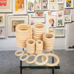 Innovative Natural <b>Wooden</b> Ring Solid Wood DIY Round <b>Craft</b> Pendant <b>Circles</b> Wall Hanging Decoration Polished Technique - Product Image 3