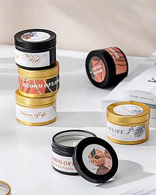 AROMA HOME Özelleştirilmiş Mini Siyah ve Altın Renk Hediye Seti 5 Koku Ev Kokusu Kokulu Soya Balmumu Mum 4