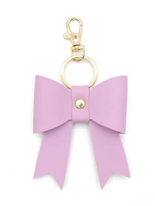 سلسلة مفاتيح جلدية أنيقة على شكل فيونكة، زينة حقائب جلدية، حلقة مفاتيح بتصميم فيونكة، مجوهرات فاخرة وراقية - Product Image 4