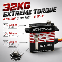Servomoteur numérique sans noyau étroit pour hélicoptère RC à voilure fixe, 32 kg, engrenage en acier inoxydable, boîtier en aluminium CNC, étanche, rapide 0,09s, 8,4V