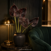 Mehrfarbiger Künstlicher Anthurium-Strauß Faux Flamingo-Lilien-Blumenstiele Dekorative Pflanzen für Vasen Hochzeitssträuße Heimdekoration