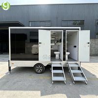 Goeasy Luxury Mobile, remorques sanitaires portables d'occasion, 4 cabines de luxe spacieuses, pour toilettes extérieures, à vendre