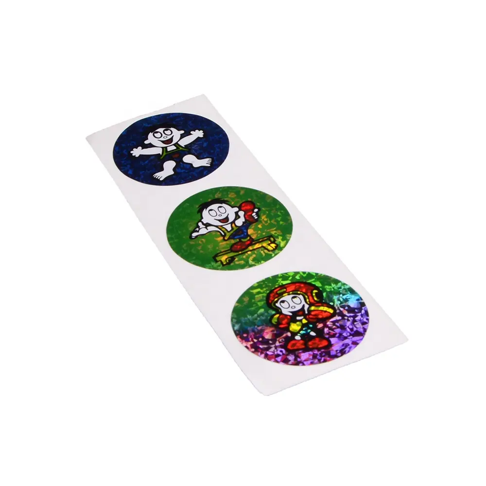 Vorm Schattige Kawaii Die Gesneden Vinyl Sticker Holografische Regenboog Glitter Effect Vinyl Logo Stickers Afdrukken