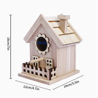 Mangeoire à oiseaux en bois massif pour le commerce extérieur, mangeoire suspendue d'extérieur de style pastoral, ornement statue style villa