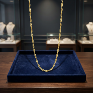 Collares de Cadena Trenzada Chapados en Oro de 14K, 18K y 24K al por Mayor, Diseño Moderno, Estilo Trenzado, Cadenas de Moda - Product Image 5