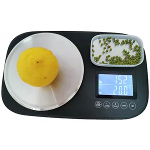 J&R Digital Dual Platforms Kitchen Pocket Scale 10kg 1000g Weighing Capacity Sum Fmodernn 2 in 1 Digital Display Oval CE Rohs