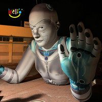 Tête de robot géante LED AI modèle décor de scène accessoires formes 3d gonflables