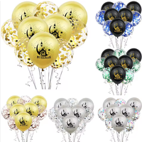 12 pouces Hot Eid Mubarak Ballon Coloré Confettis Ballon 10 Pièces Ensemble Ramadan Étoile Lune Ballon Décoration De Fête Personnalisé