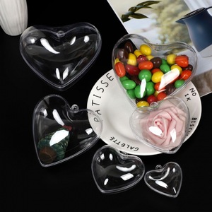 Handgemachte transparente 6cm umwelt freundliche Herz Anhänger Hochzeits dekoration füllbare Plastik kugeln Weihnachts kugeln Geschenk box - Product Image 2