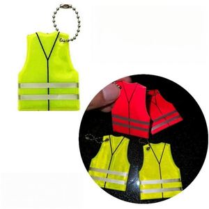 <b>Custom</b> Logo Reflective Safety Vest <b>Keychain</b>, Promotional PVC Reflector Pendant for Company Gifts, School Safety Programs - Product Image 2