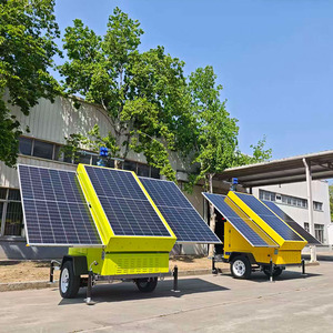 Tour d'éclairage solaire portable extérieur 7m 9m avec mât de levage hydraulique manuel et groupe électrogène silencieux - Product Image 5