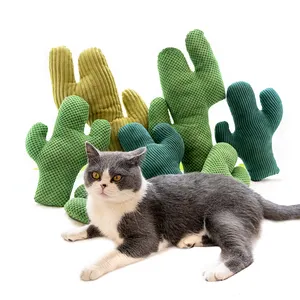 ألعاب القطة المحشوة المضحكة الأصلية المصنوعة من نبات القنب على شكل صبار متينة