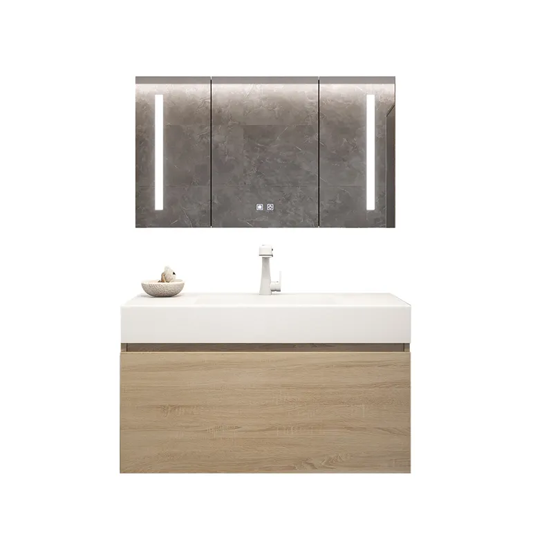 Современная раковина с зеркалом, шкафы для ванной комнаты, Настенный Шкафчик с фанерным шкафом для ванной комнаты, продажа с китайского завода