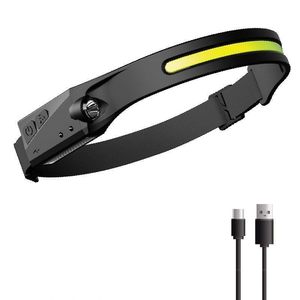 Portable Sensor Rechargeable LED Headlight Head Lamp All Perspectives Induction Three <b>Light</b> Source Silicone Outdoor Headlamp - Product Image 1