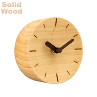 Horloge de table en bois écologique silencieuse sans tic-tac pour la maison ou le bureau, en bois massif, idéale comme cadeau