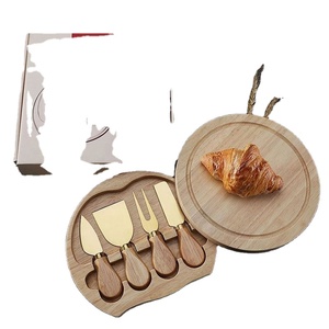ชุดเขียงชีสและอุปกรณ์เสริม - ถาดไม้สำหรับเสิร์ฟชีสและมีดสแตนเลส ชุดของขวัญเขียงไม้โอ๊ค - Product Image 3