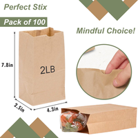 Sac en papier kraft brun SOS, écologique, durable, résistant à la graisse, recyclable, avec logo personnalisé, sans poignées, qualité alimentaire, pour sushis et lait, vente en gros