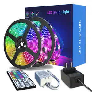 LED Strip Light Set Self Adhesive 5050 Colorful Rgb Infrared Remote Control Color Changing Ambiance Flexible Low Voltage 12v Lig