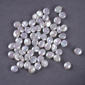 Accessoires de bijoux DIY personnalisables, perles d'aquaculture d'eau douce recyclées, bouton blanc, lumière forte, 8-9 mm, couleur personnalisée - Product Image 3