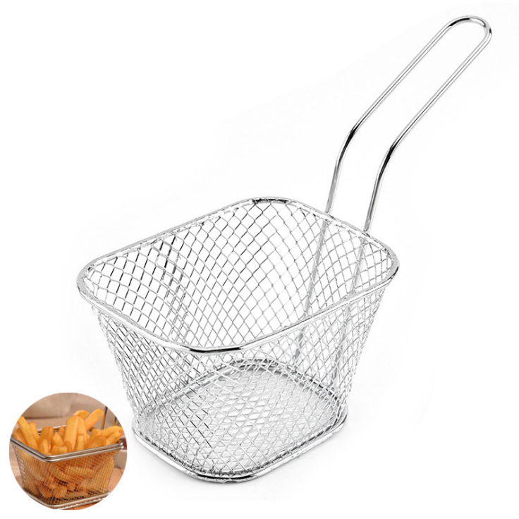 Высококачественные многоразовые многофункциональные квадратные корзины для фритюрницы без бисфенола А, Мини Корзина для фри