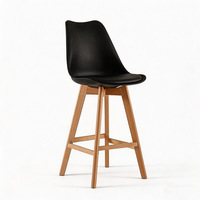 Tabourets de bar noirs avec coussin, chaises de bar de style scandinave avec dossier et repose-pieds, tabourets de cuisine, meubles pour la maison