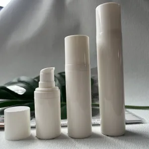 15ml 30ml PP white plastic snap on airless serum bottle/cosmetic airless gel pump bottle 50ml