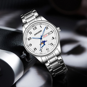 Montre pour homme en acier inoxydable, série Master Craftsman, phase de lune à quatre aiguilles, cadran à aiguilles, mouvement à quartz résistant à l'eau 30M - Product Image 4