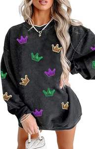 Nueva llegada Nuevo diseño Mardi Gras Ropa de manga larga para mujer 2024 Lentejuelas Mardi Gras <span class=keywords><strong>Sudadera</strong></span> - Product Image 6