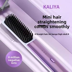 Peigne lisseur électrique portable, mini brosse pour cheveux lisses et volumineux, appareil électrique ménager - Product Image 4