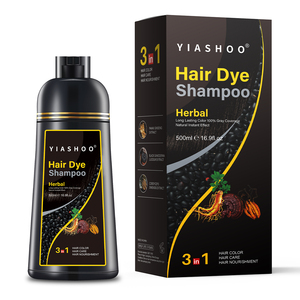 Shampooing colorant 3-en-1 en gros pour cheveux, teinture naturelle brun foncé, couvrance des cheveux gris, réponse rapide - Product Image 1