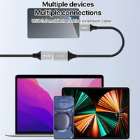 USB-A 3.0 perempuan mikro B kecepatan tinggi kabel Data 0.5m Plug-and-Play PVC jaket kamera kompatibel konektor berlapis nikel berbagai