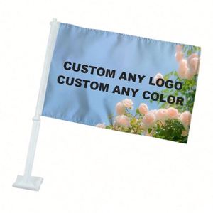 Promotion Wholesale Custom Mini Durable Windproof Fabric Car Window <b>Flag</b> for Business Outdoor Event - Product Image 1