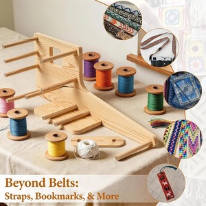 Cross-border creative wooden yarn crochet <b>machine</b> solid wood embroidery yarn ball organizer rack yarn storage and <b>binding</b> rack - Product Image 4