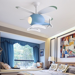 Operación de bajo ruido Cuidado de los ojos Rosa Azul LED Ventilador de techo Luz Ventilador regulable Luz para dormitorio de niños - Product Image 6