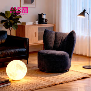 Fauteuil pivotant de salon moderne de style vintage, <span class=keywords><strong>chaise</strong></span> de loisirs pour balcon et chambre, éponge haute densité Dolphin, Nouveauté 2025 - Product Image 1