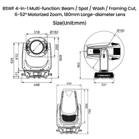 STAR LIGHT V9 800W Projecteur LED à tête mobile RGBAL 21000lm CRI94 R9=95 Calibrage automatique des couleurs Beam/Spot Wash Zoom 6-52 Lumière de scène