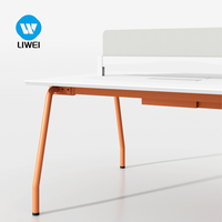 LIWEI Bureau d'ordinateur moderne en bois extensible pour 4 à 6 personnes, poste de travail de bureau à aménagement ouvert, qualité commerciale, pour équipe